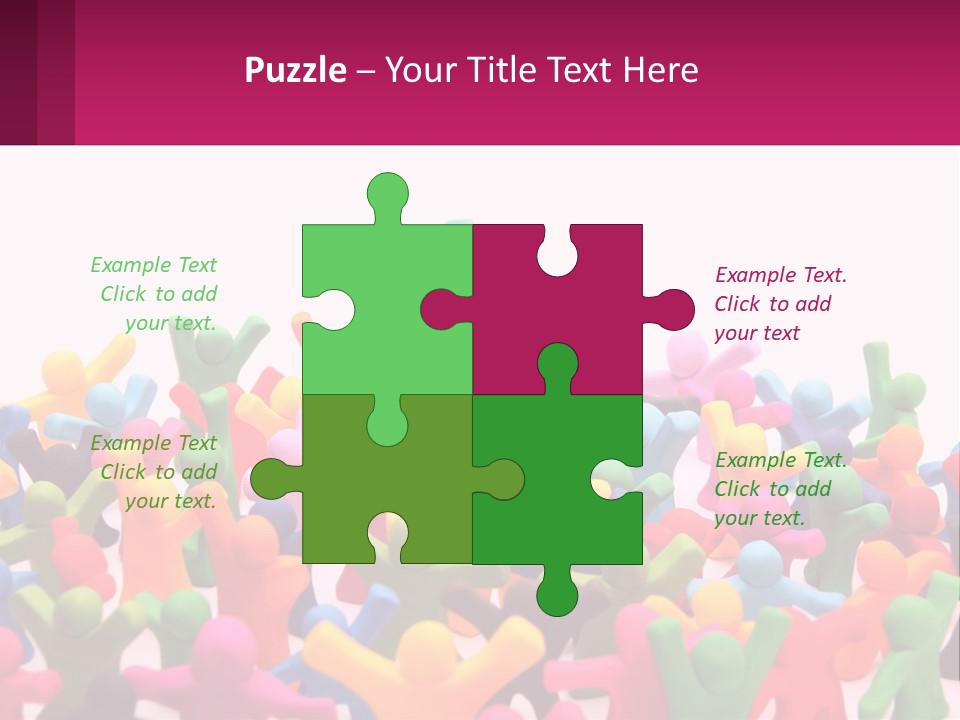 A Large Group Of Colorful Toy Figures In A Pile PowerPoint Template