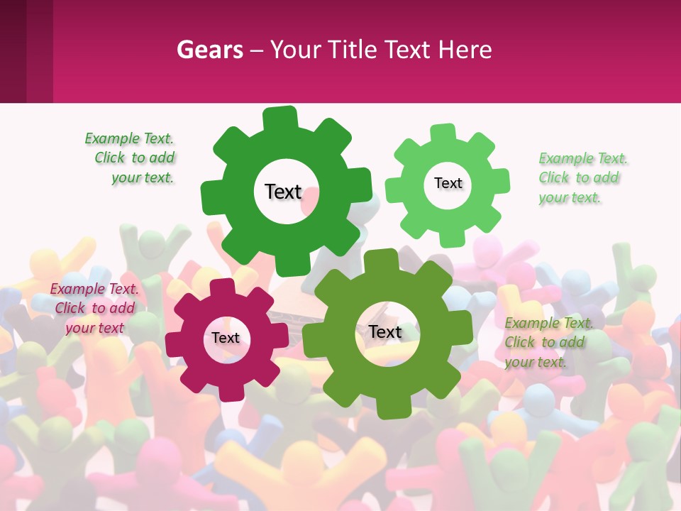 A Large Group Of Colorful Toy Figures In A Pile PowerPoint Template