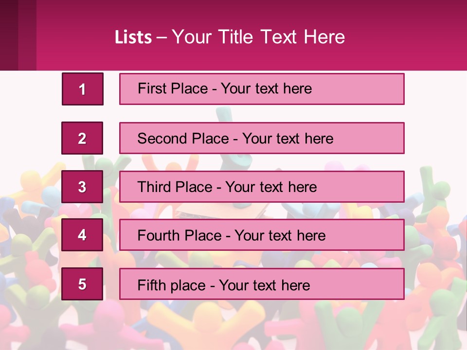 A Large Group Of Colorful Toy Figures In A Pile PowerPoint Template