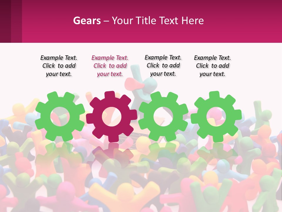 A Large Group Of Colorful Toy Figures In A Pile PowerPoint Template