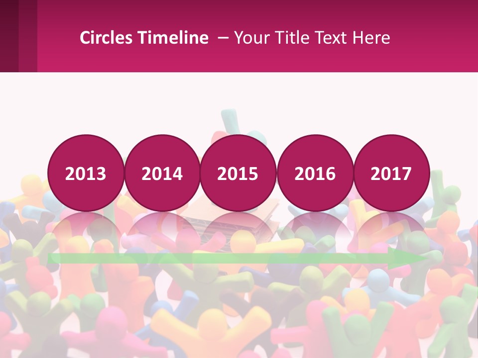 A Large Group Of Colorful Toy Figures In A Pile PowerPoint Template