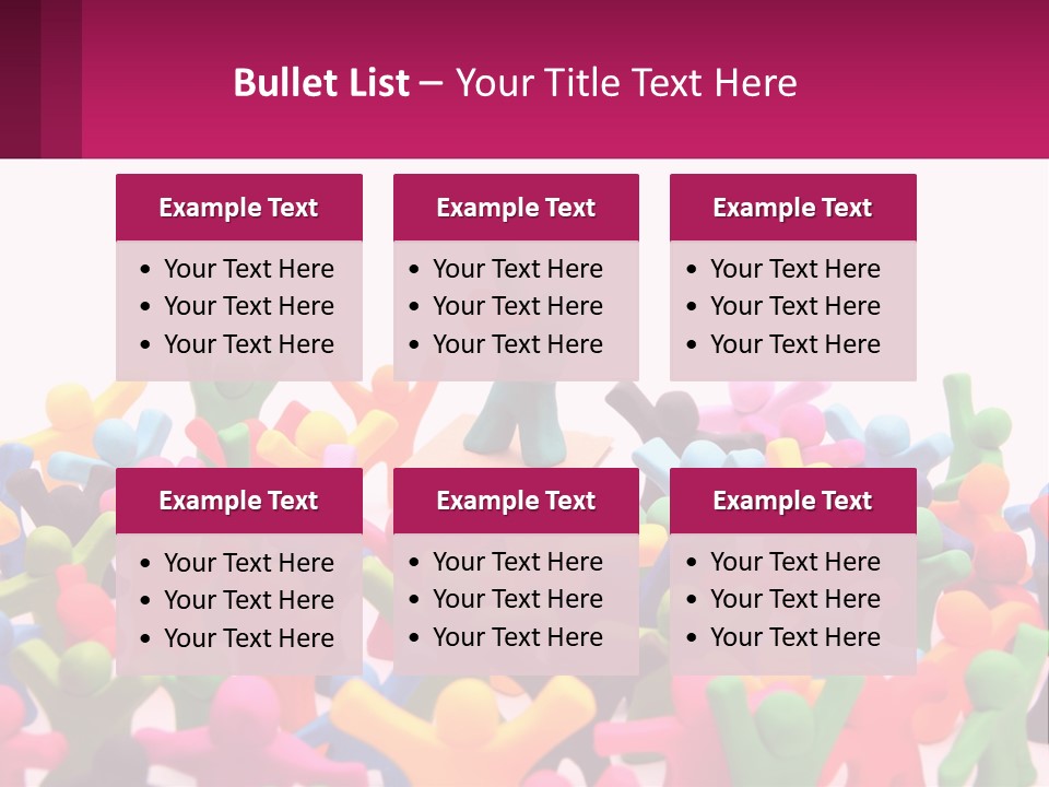 A Large Group Of Colorful Toy Figures In A Pile PowerPoint Template