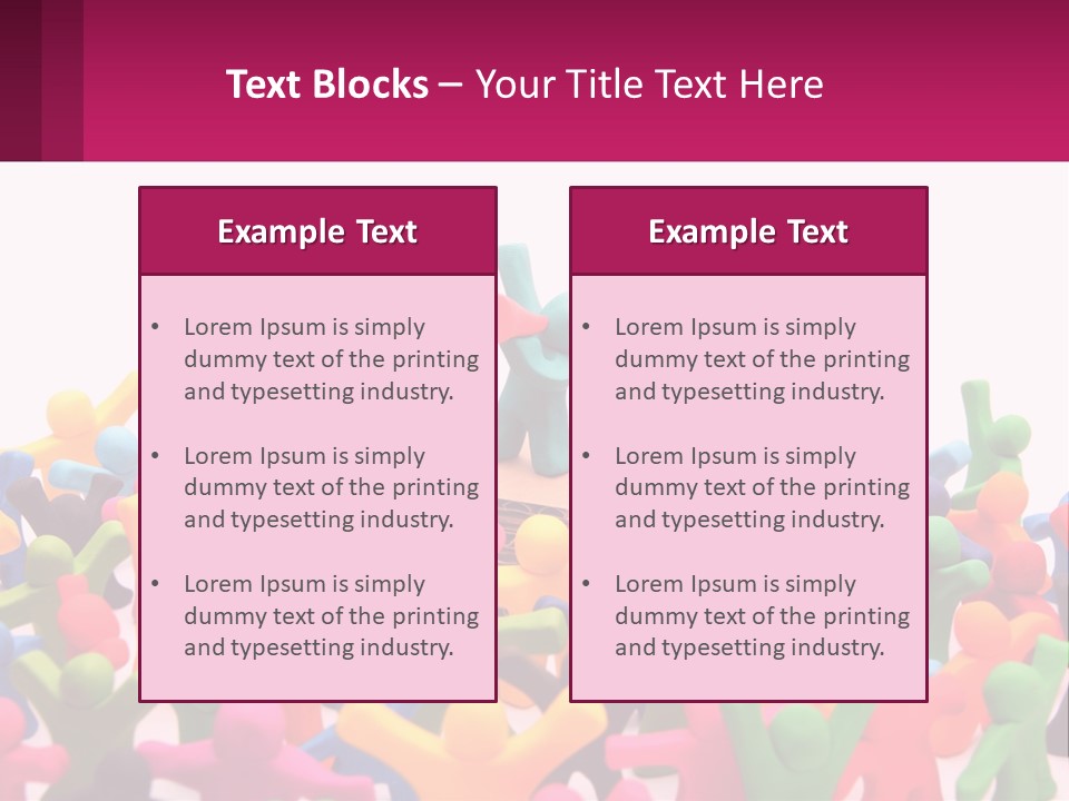 A Large Group Of Colorful Toy Figures In A Pile PowerPoint Template