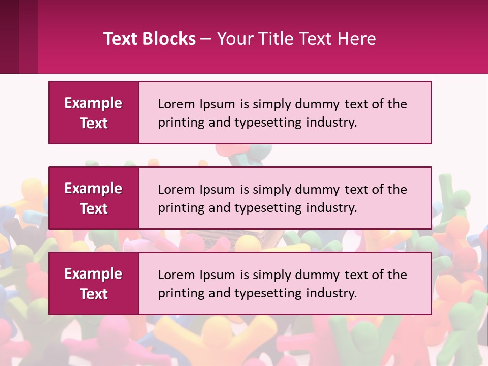 A Large Group Of Colorful Toy Figures In A Pile PowerPoint Template