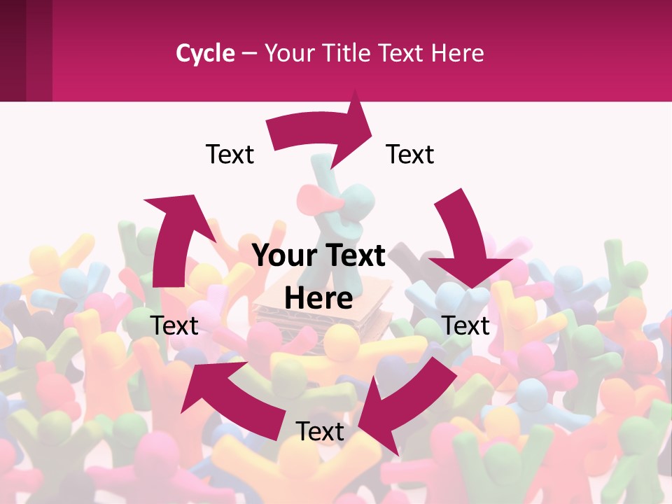 A Large Group Of Colorful Toy Figures In A Pile PowerPoint Template