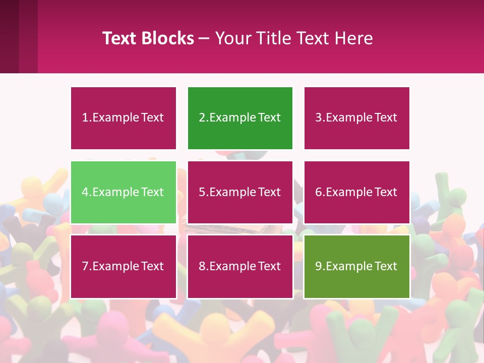 A Large Group Of Colorful Toy Figures In A Pile PowerPoint Template