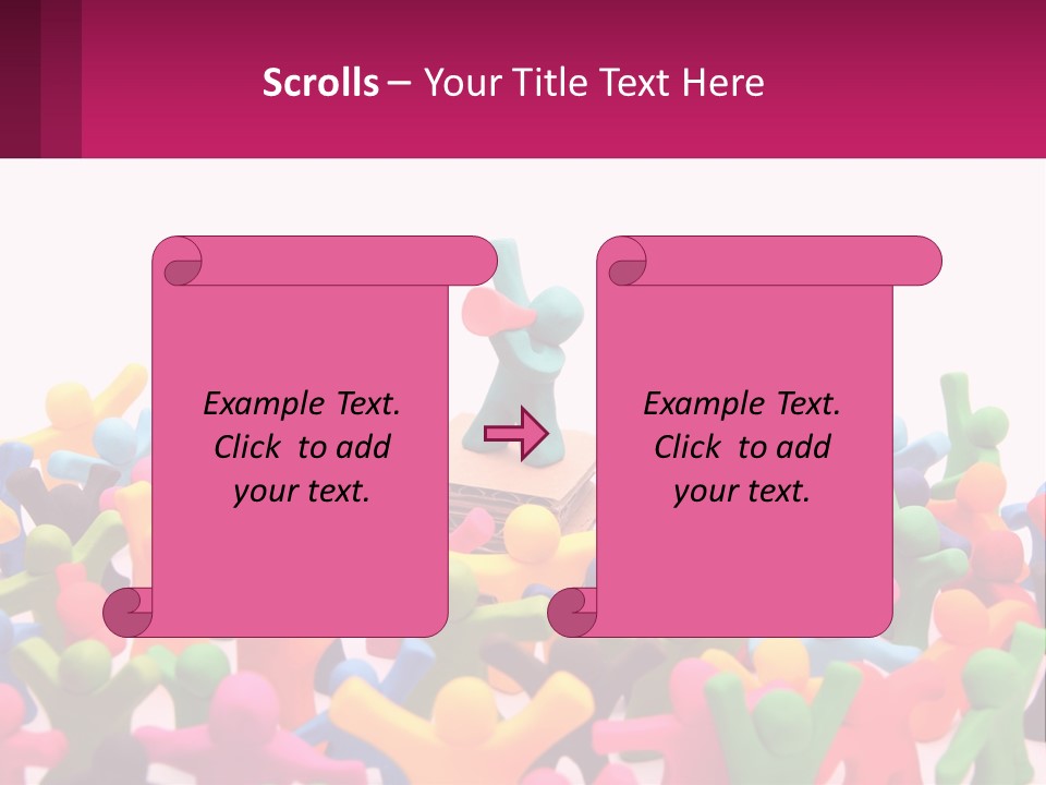 A Large Group Of Colorful Toy Figures In A Pile PowerPoint Template