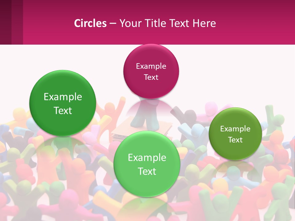 A Large Group Of Colorful Toy Figures In A Pile PowerPoint Template