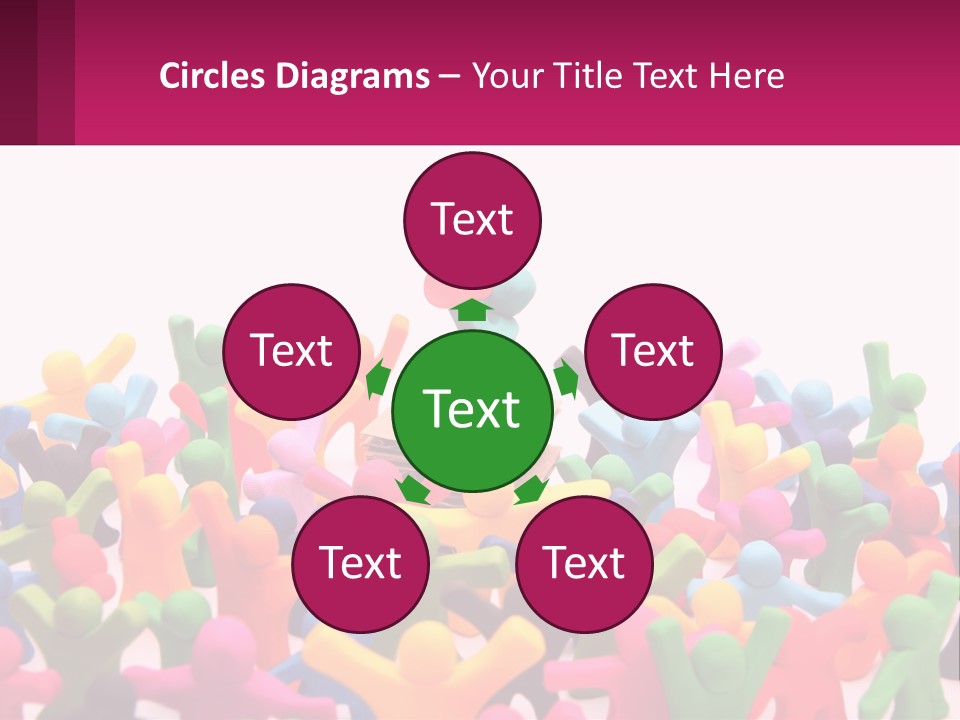 A Large Group Of Colorful Toy Figures In A Pile PowerPoint Template