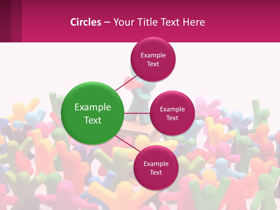 A Large Group Of Colorful Toy Figures In A Pile PowerPoint Template