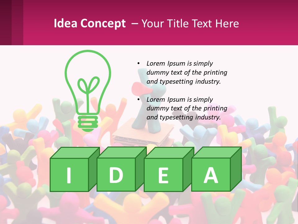 A Large Group Of Colorful Toy Figures In A Pile PowerPoint Template