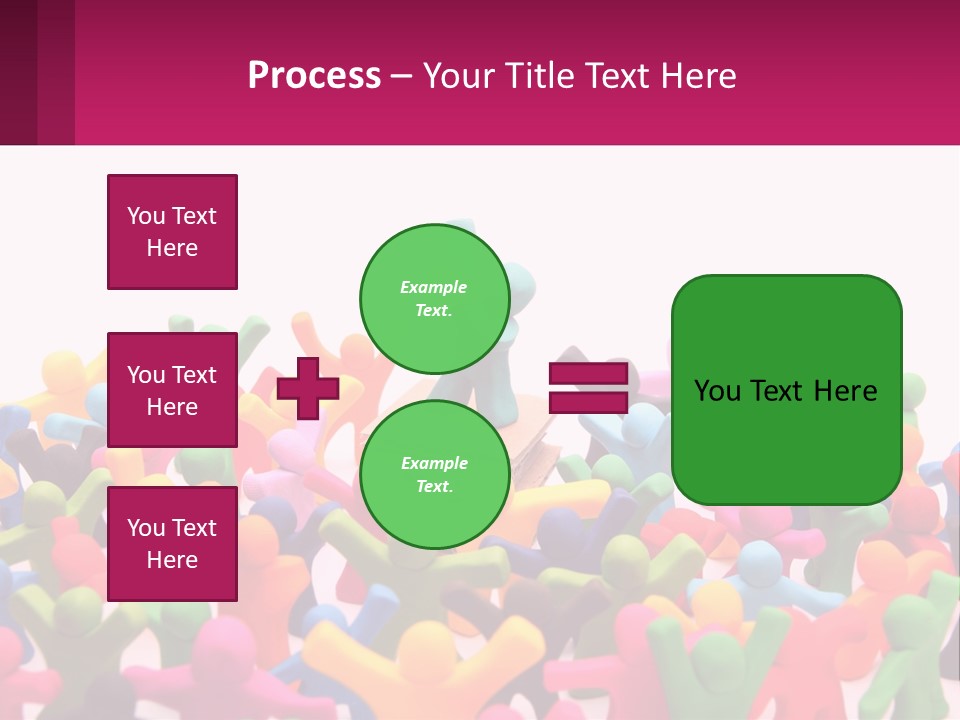A Large Group Of Colorful Toy Figures In A Pile PowerPoint Template