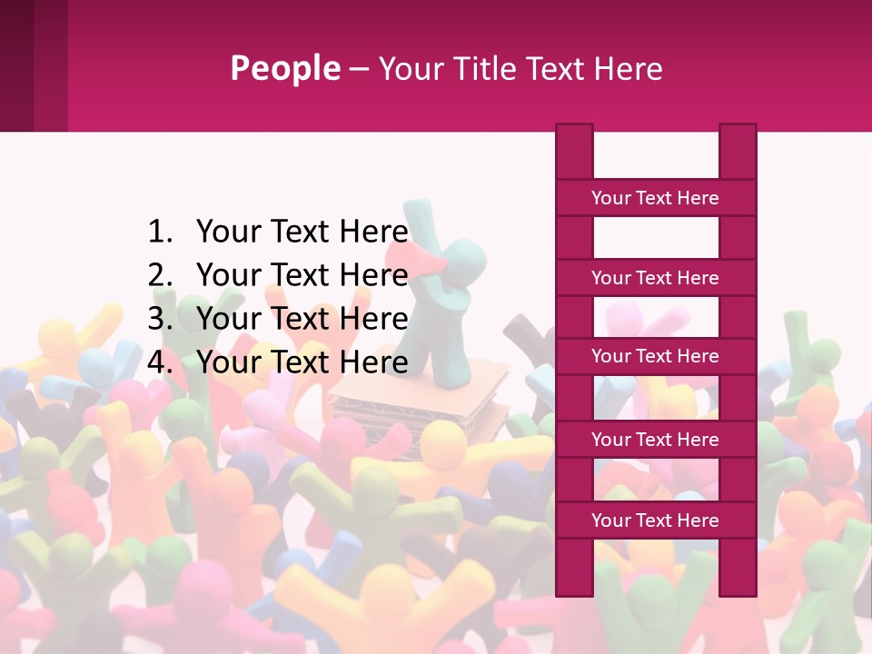 A Large Group Of Colorful Toy Figures In A Pile PowerPoint Template