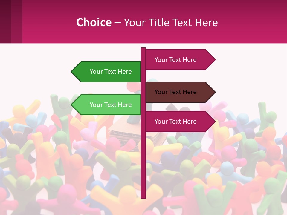 A Large Group Of Colorful Toy Figures In A Pile PowerPoint Template