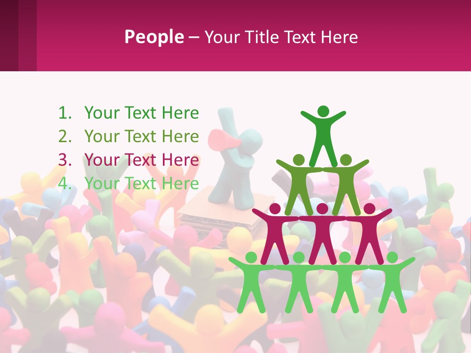 A Large Group Of Colorful Toy Figures In A Pile PowerPoint Template