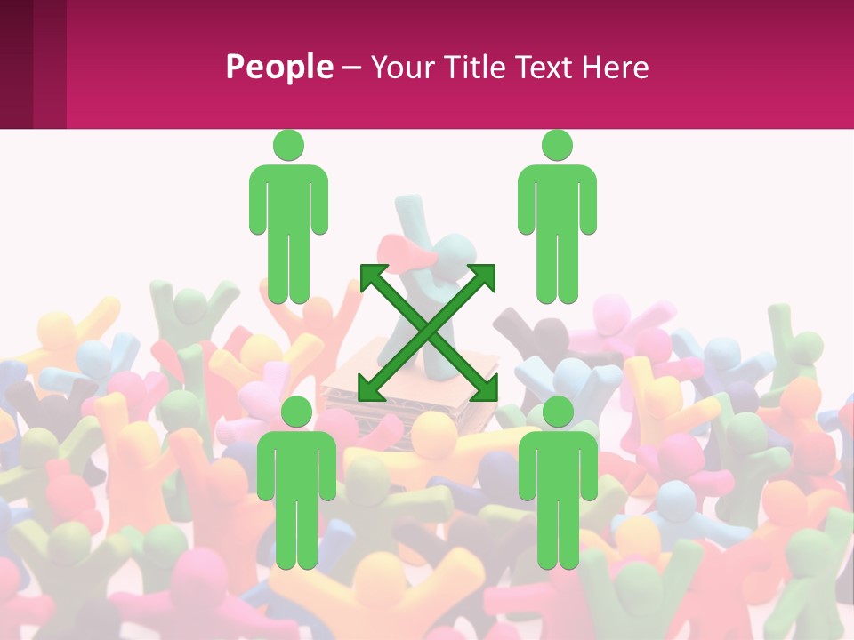 A Large Group Of Colorful Toy Figures In A Pile PowerPoint Template