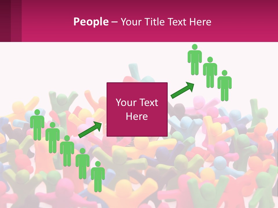 A Large Group Of Colorful Toy Figures In A Pile PowerPoint Template