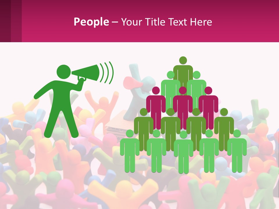 A Large Group Of Colorful Toy Figures In A Pile PowerPoint Template