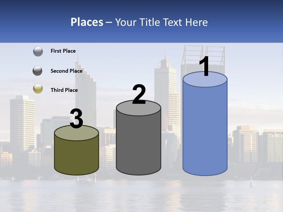 A Picture Of A City With A Lake In Front Of It PowerPoint Template