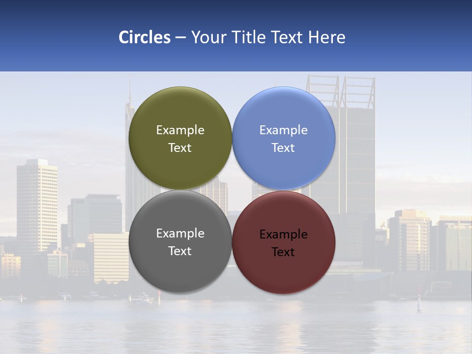 A Picture Of A City With A Lake In Front Of It PowerPoint Template