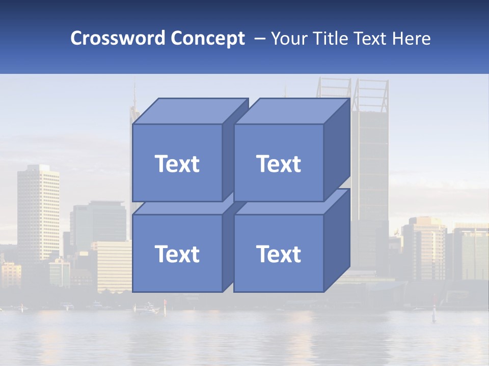 A Picture Of A City With A Lake In Front Of It PowerPoint Template