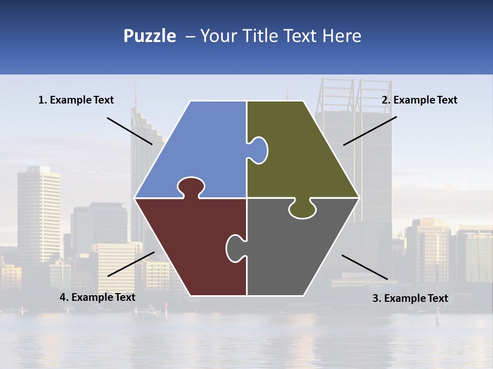 A Picture Of A City With A Lake In Front Of It PowerPoint Template