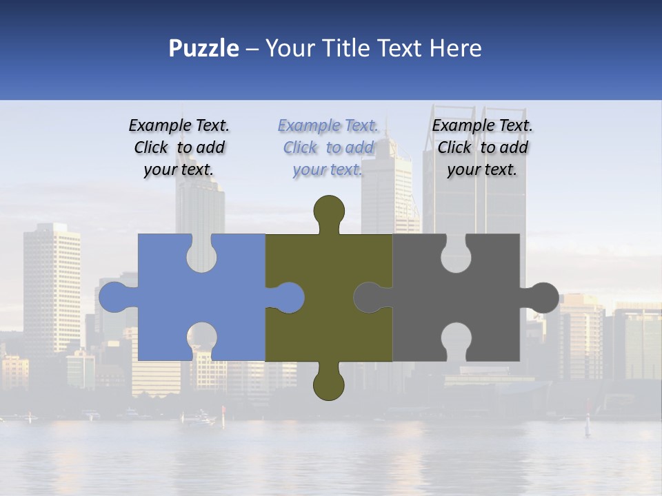 A Picture Of A City With A Lake In Front Of It PowerPoint Template