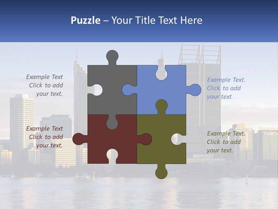 A Picture Of A City With A Lake In Front Of It PowerPoint Template