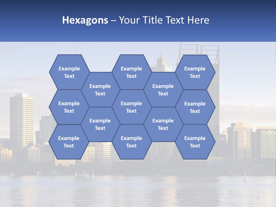 A Picture Of A City With A Lake In Front Of It PowerPoint Template