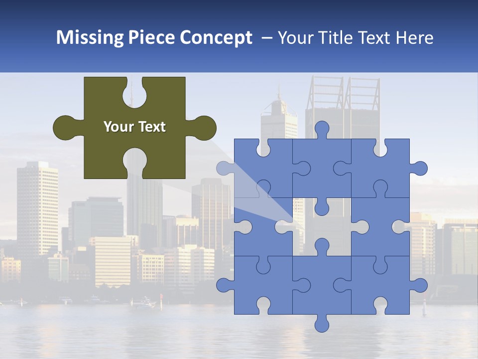 A Picture Of A City With A Lake In Front Of It PowerPoint Template