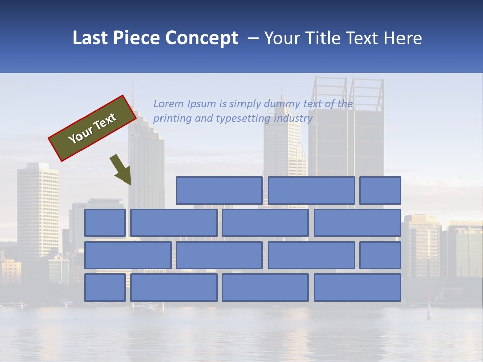 A Picture Of A City With A Lake In Front Of It PowerPoint Template