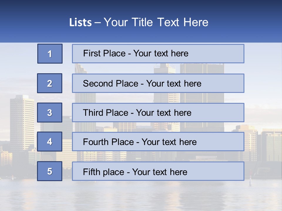 A Picture Of A City With A Lake In Front Of It PowerPoint Template
