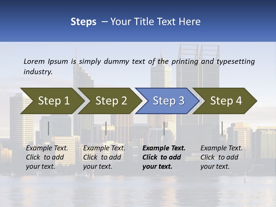 A Picture Of A City With A Lake In Front Of It PowerPoint Template
