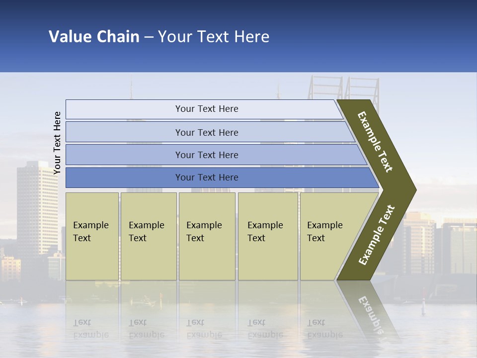 A Picture Of A City With A Lake In Front Of It PowerPoint Template