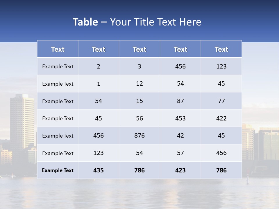 A Picture Of A City With A Lake In Front Of It PowerPoint Template