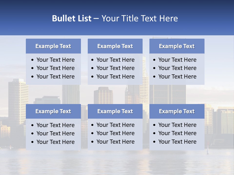 A Picture Of A City With A Lake In Front Of It PowerPoint Template