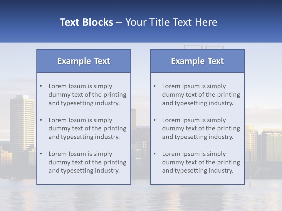 A Picture Of A City With A Lake In Front Of It PowerPoint Template