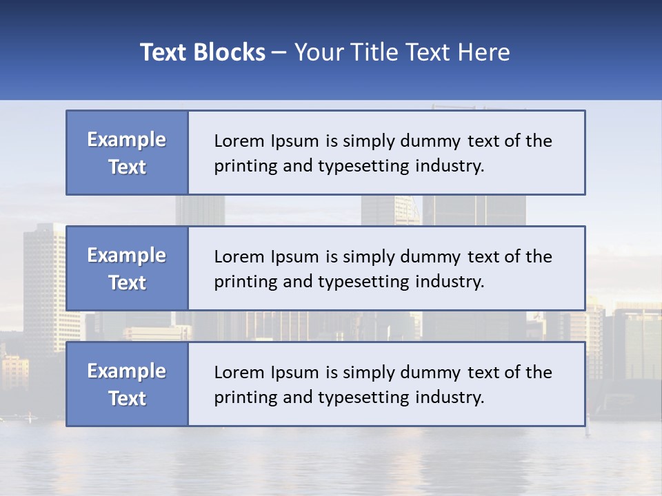 A Picture Of A City With A Lake In Front Of It PowerPoint Template