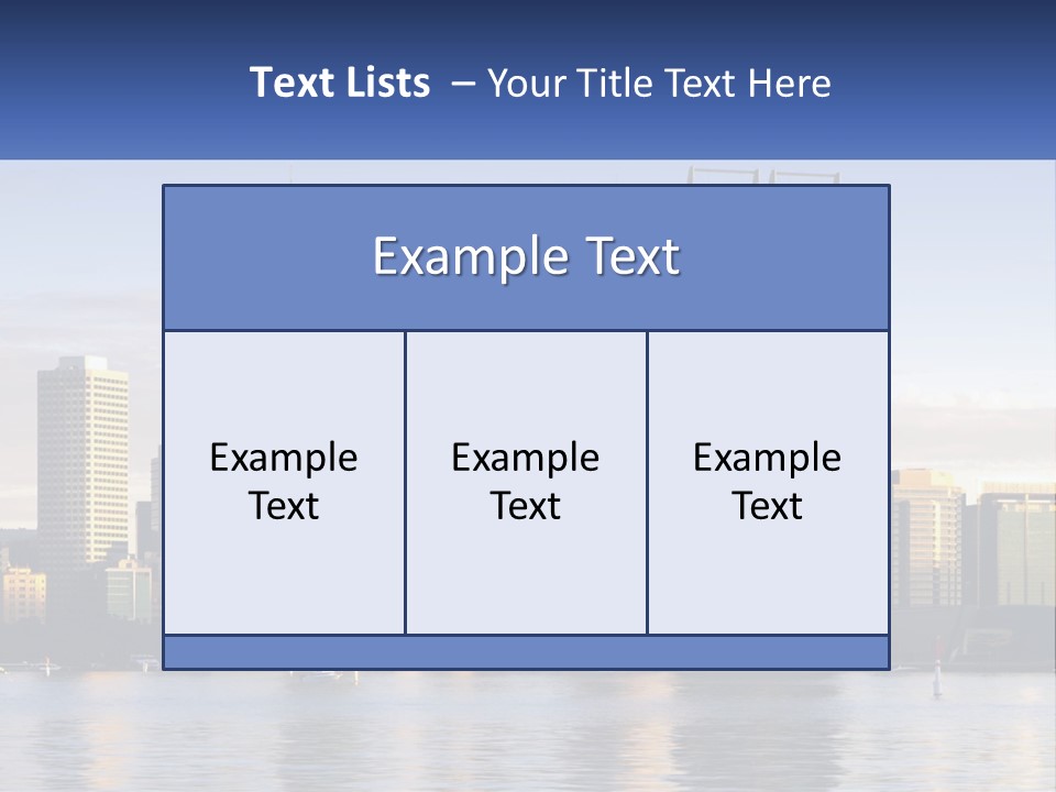 A Picture Of A City With A Lake In Front Of It PowerPoint Template