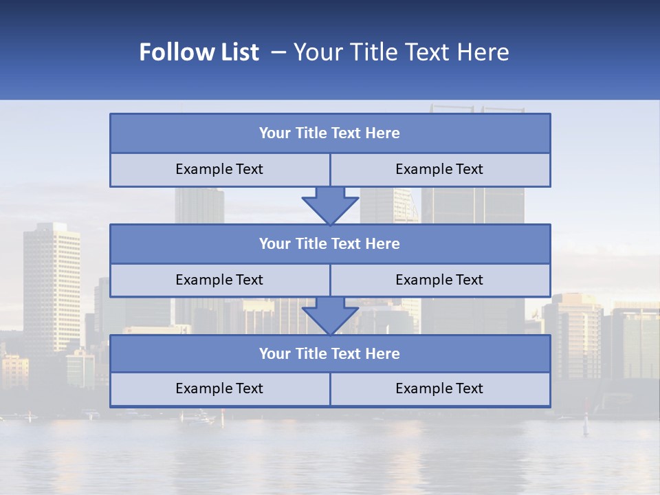 A Picture Of A City With A Lake In Front Of It PowerPoint Template