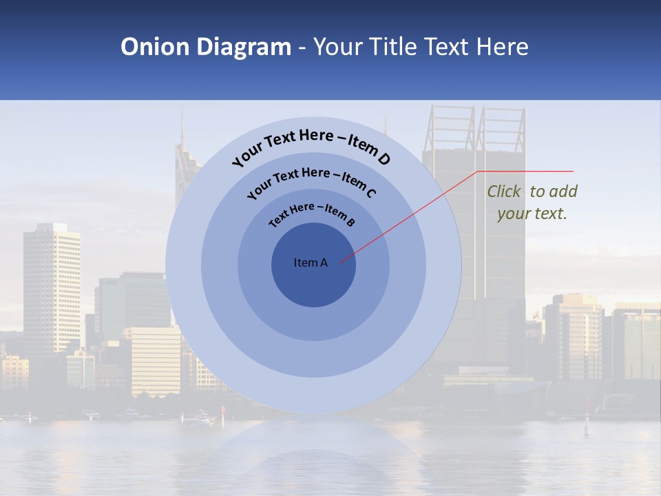 A Picture Of A City With A Lake In Front Of It PowerPoint Template