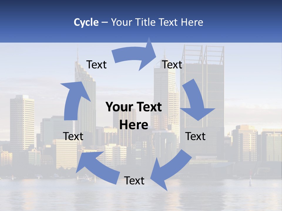 A Picture Of A City With A Lake In Front Of It PowerPoint Template