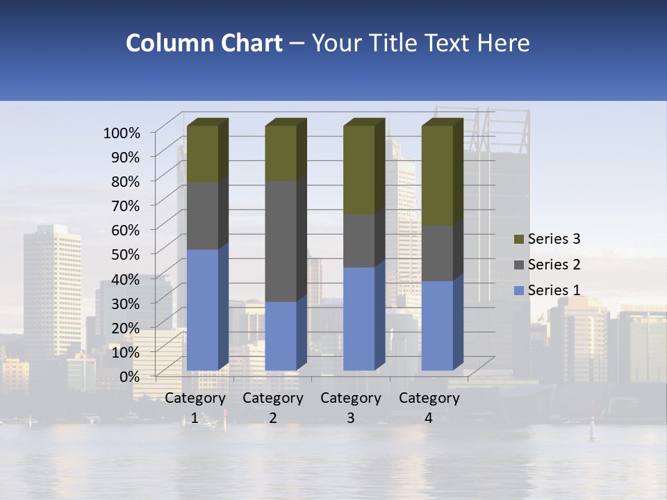 A Picture Of A City With A Lake In Front Of It PowerPoint Template