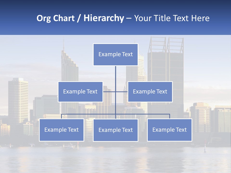 A Picture Of A City With A Lake In Front Of It PowerPoint Template