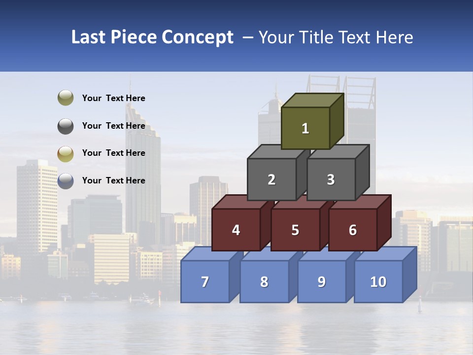 A Picture Of A City With A Lake In Front Of It PowerPoint Template
