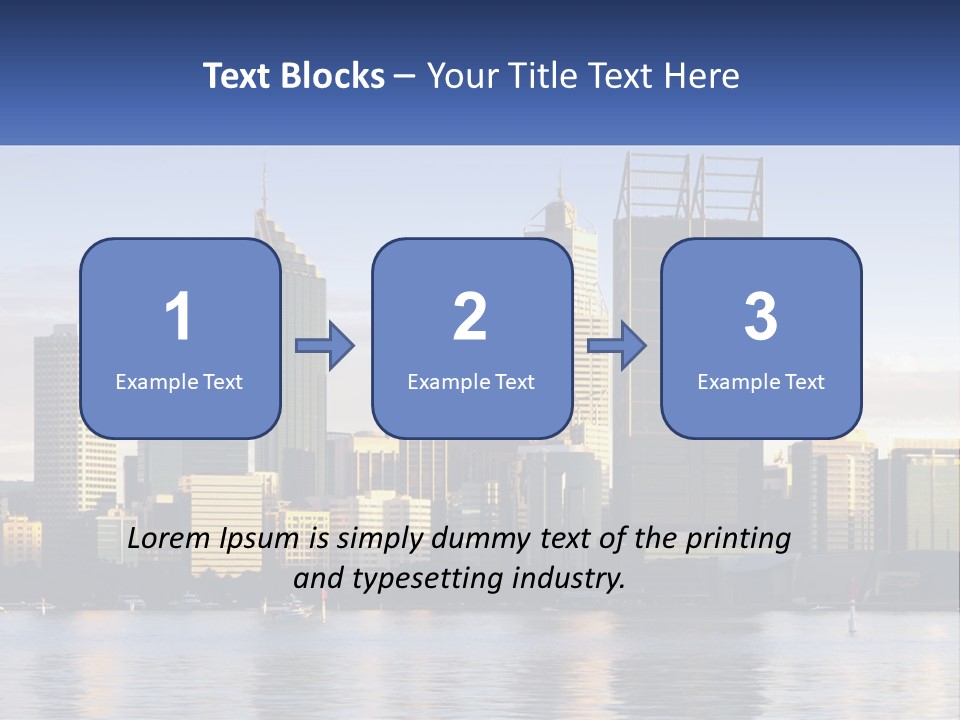 A Picture Of A City With A Lake In Front Of It PowerPoint Template