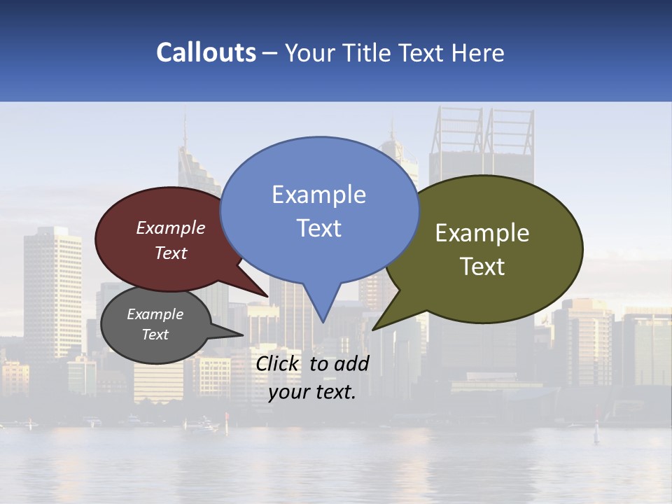 A Picture Of A City With A Lake In Front Of It PowerPoint Template