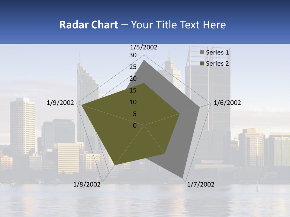A Picture Of A City With A Lake In Front Of It PowerPoint Template