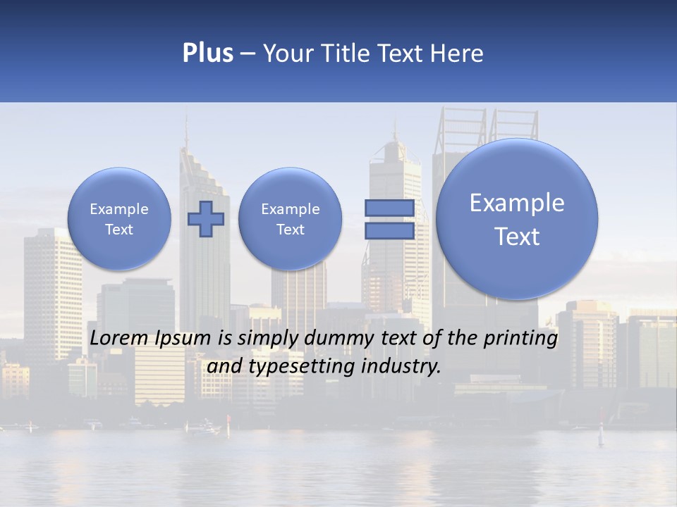 A Picture Of A City With A Lake In Front Of It PowerPoint Template