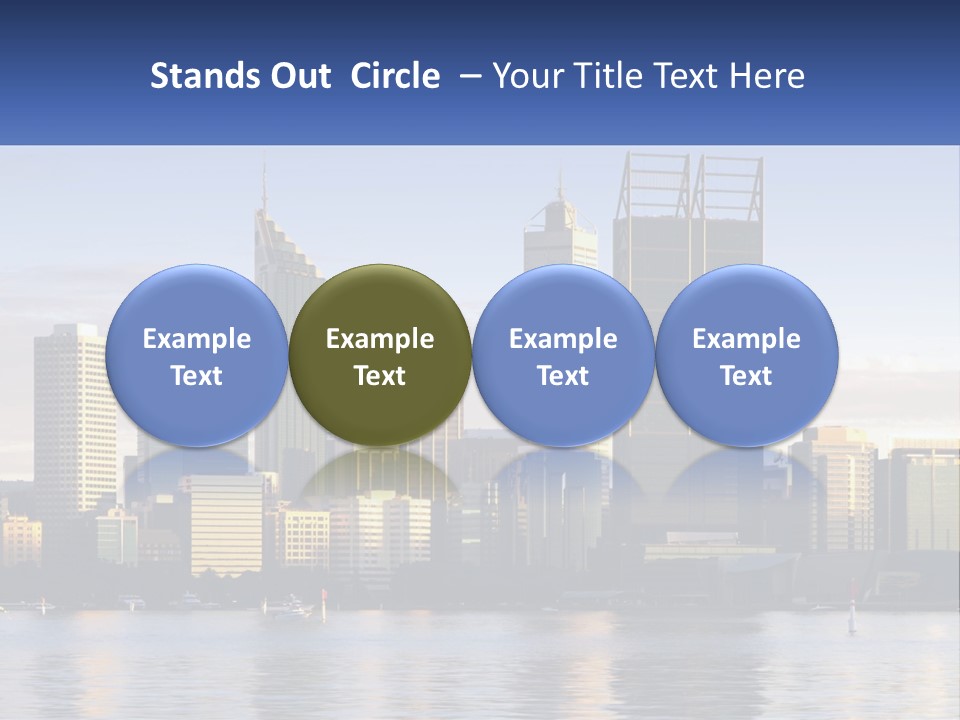 A Picture Of A City With A Lake In Front Of It PowerPoint Template